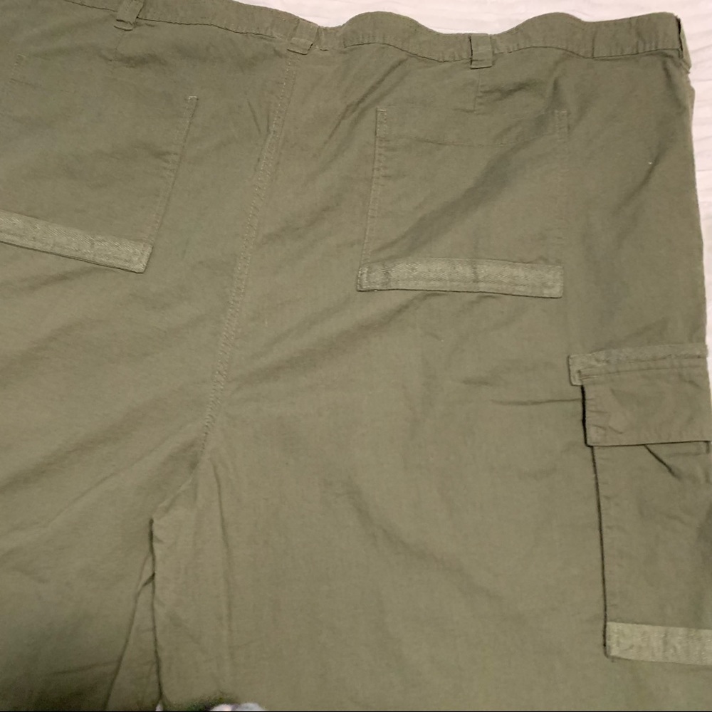 Men’s 56 BIG King Size Army Olive Green Cotton Cargo Shorts 12” Inseam EXC - Picture 10 of 10